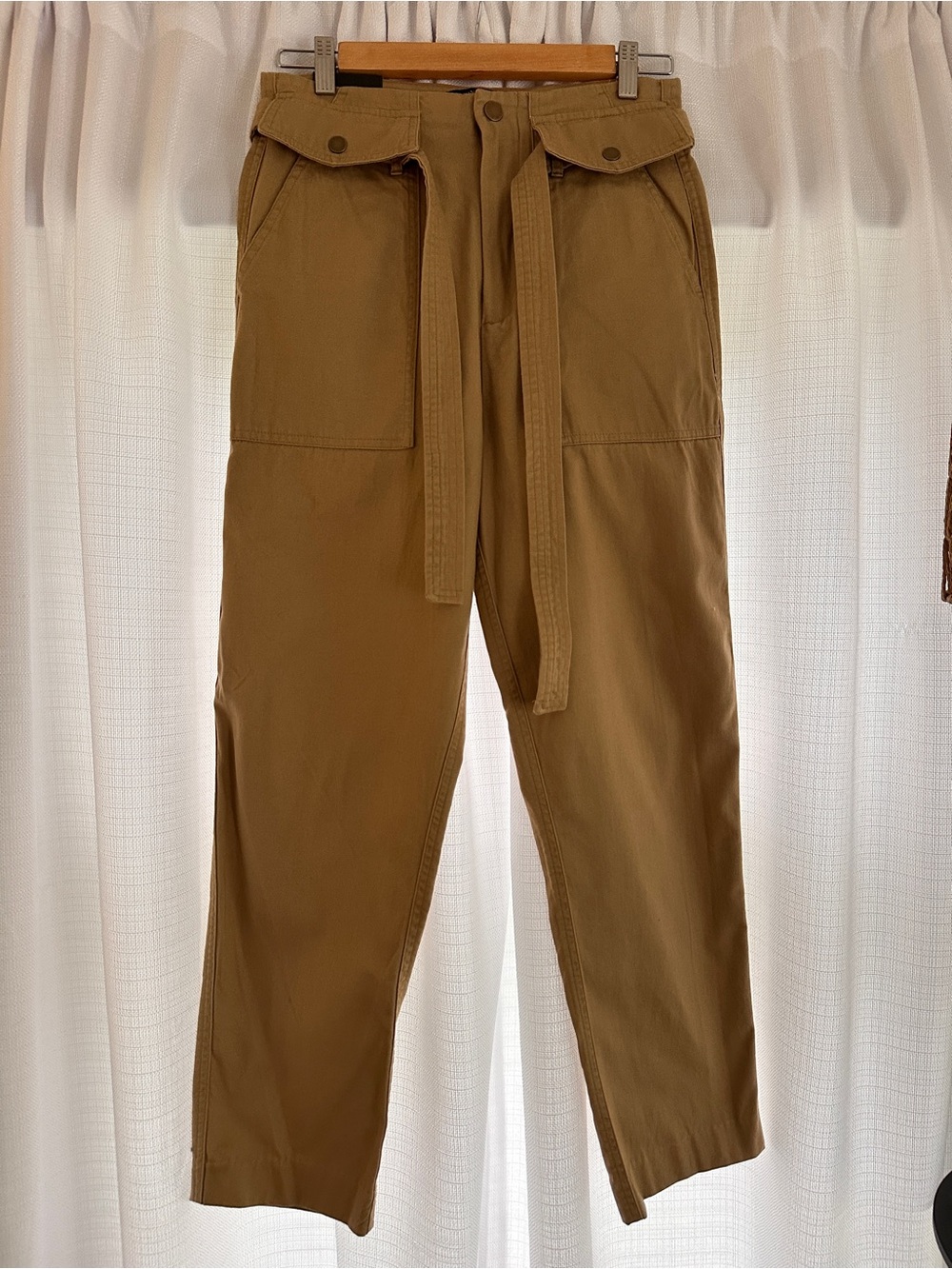 Banana Republic Ultra High Rise Utility Pants in Brown-Tan with Belt